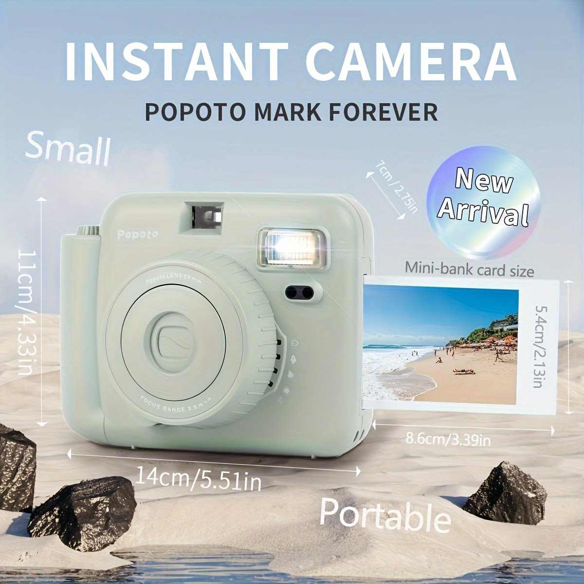 Popoto Instant Camera with PU Case