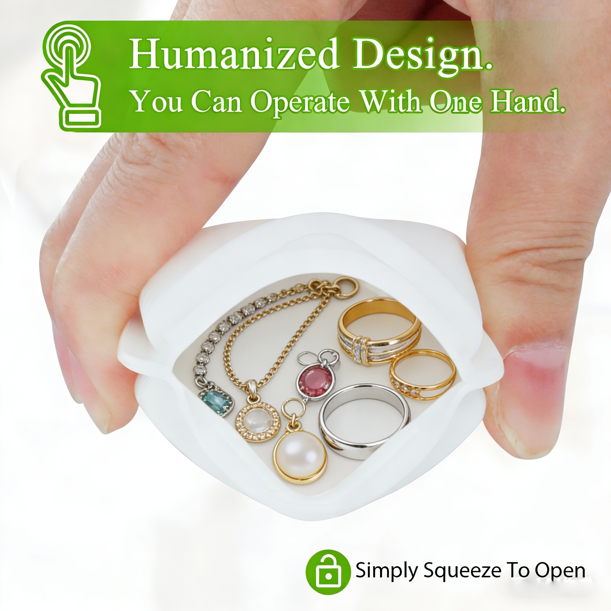 HION Reusable Portable Silicone Pill Organizer