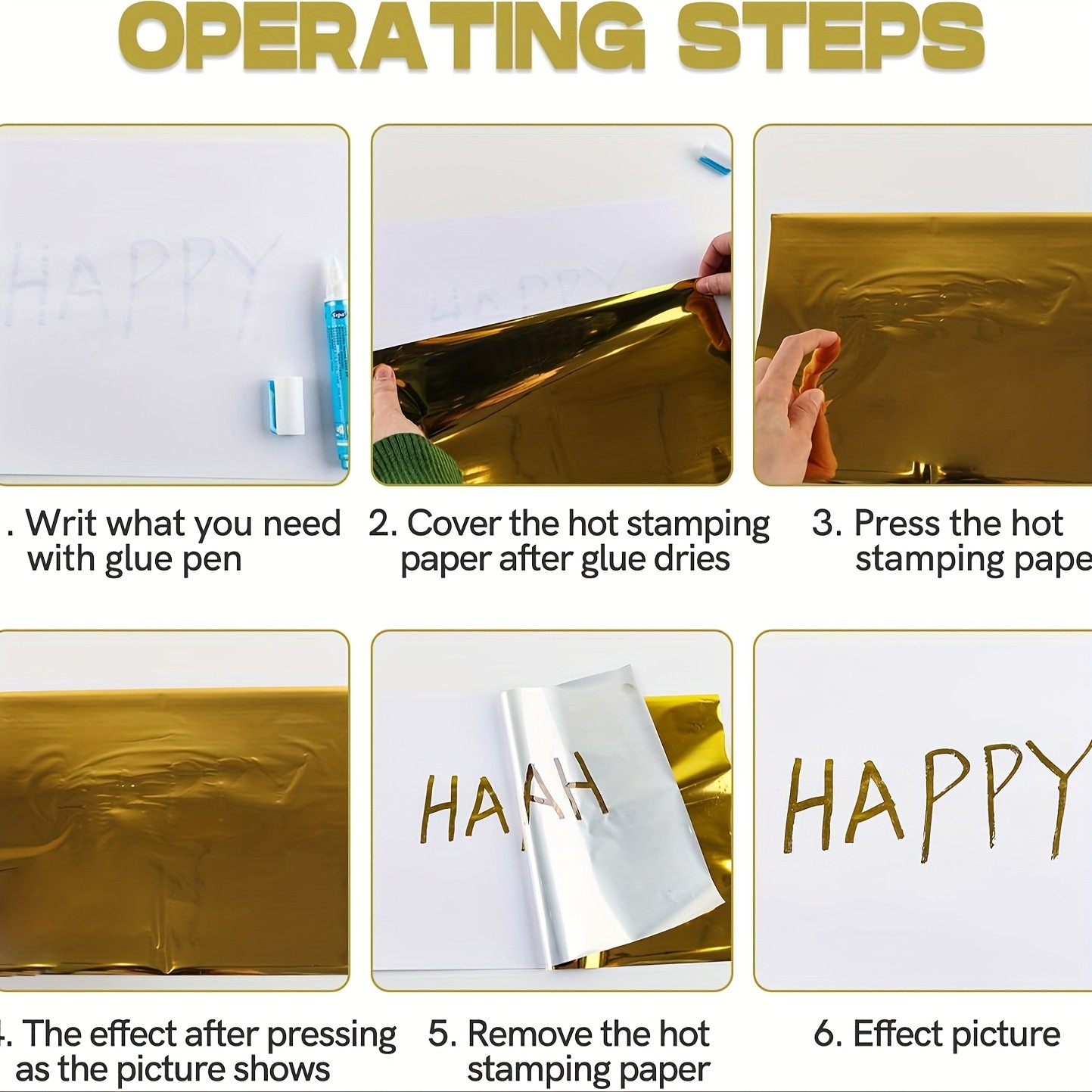 A Set of 50 A4-Sized Metallic Foil Transfer Sheets