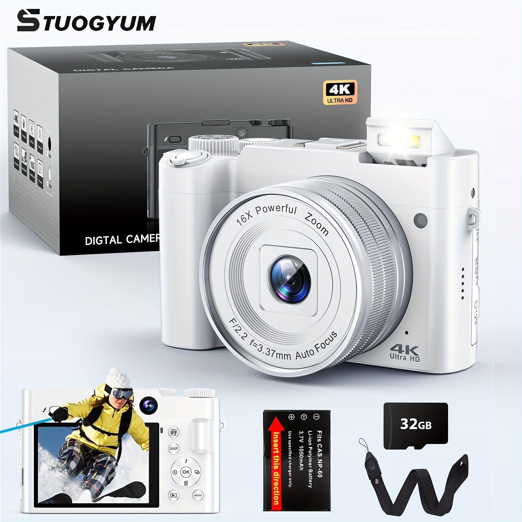 STUOGYUM 64MP 4K Digital Camera