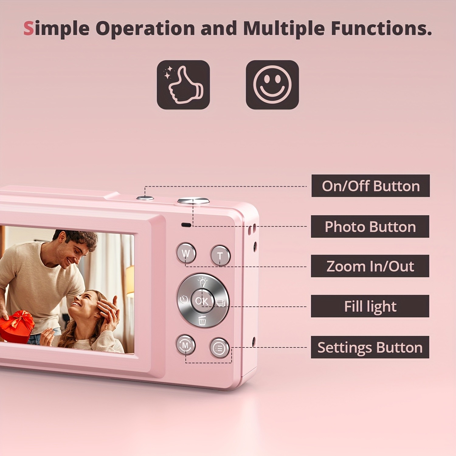 STUOGYUM Mini Camera Retro Digital Camera