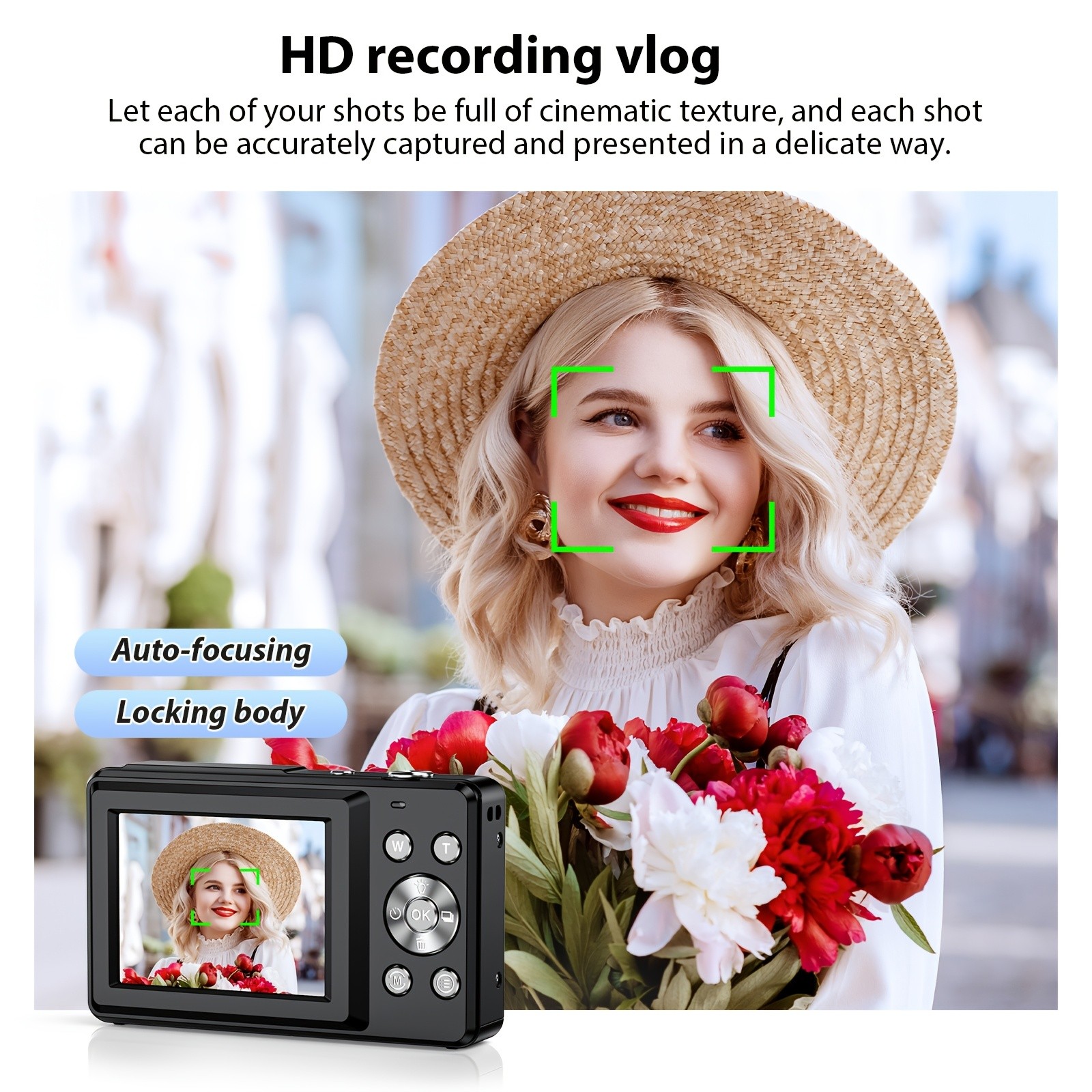 STUOGYUM Digital Camera 44MP 1080P HD Vlog Camera