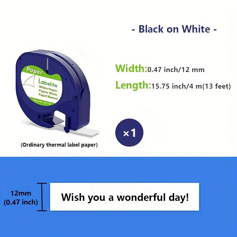 MarkField Compatible Dymo LetraTag Label Maker Refills