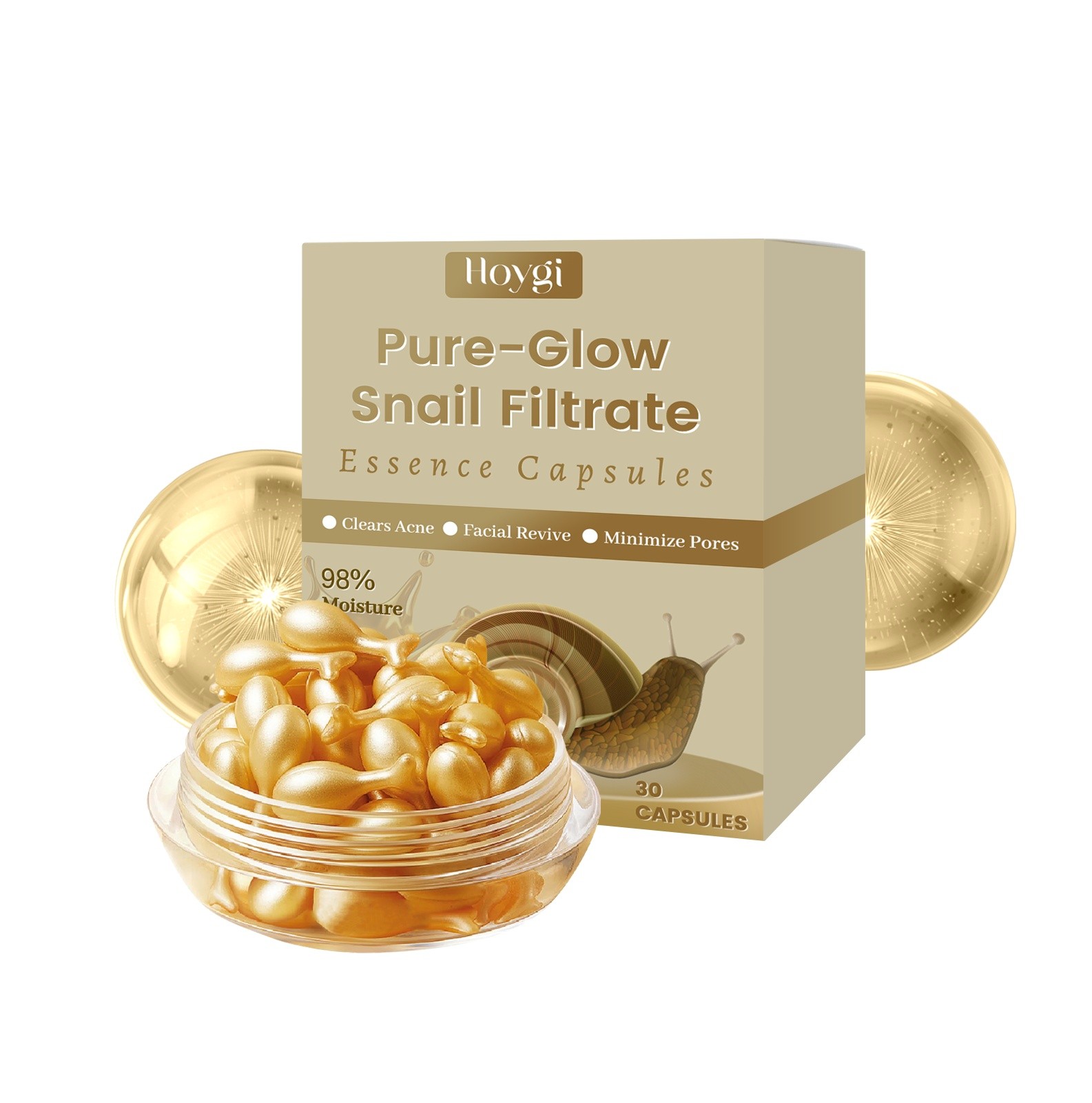 Hoygi Pure-Glow Snail Filtrate Essence Capsules