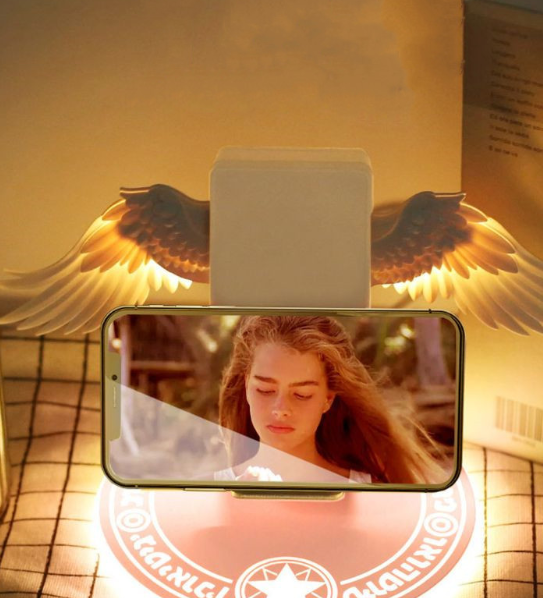 Universal Colorful LED Angel Wings Qi Wireless Charger
