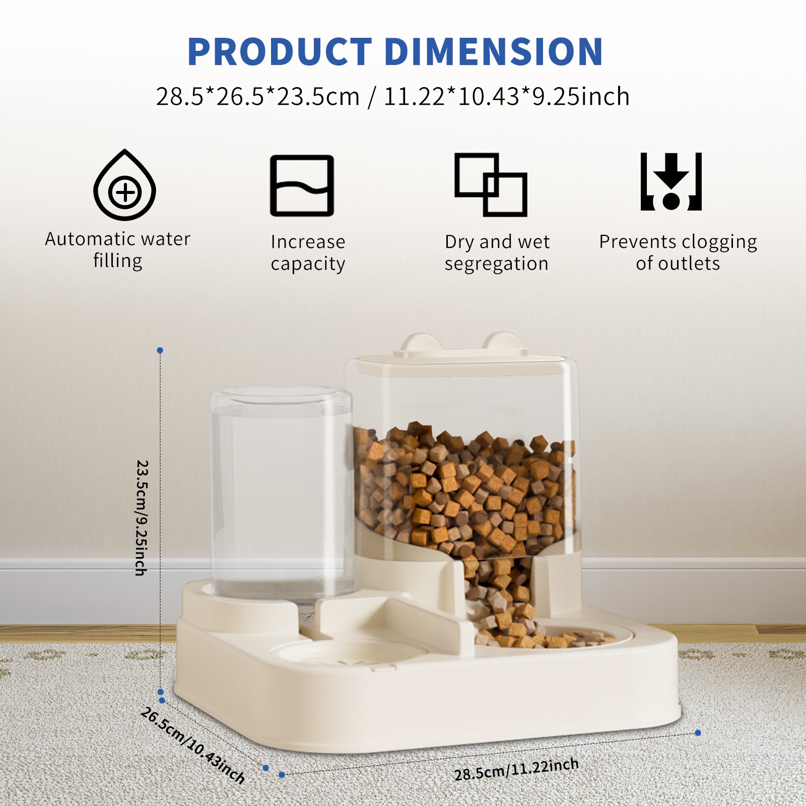 Pet Feeding and Water Feeder – 2-in-1 Automatic Replenishment Feeder