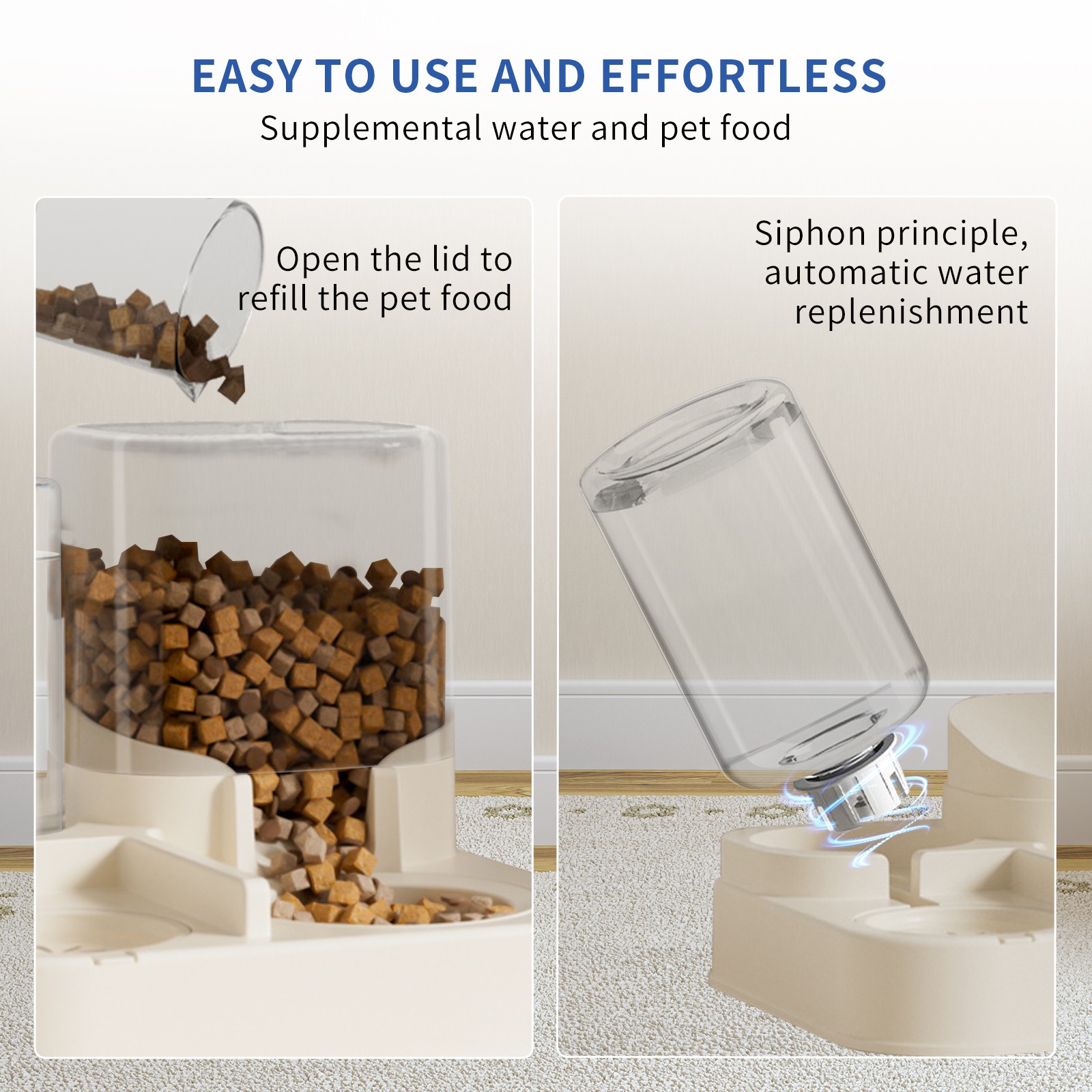 Pet Feeding and Water Feeder – 2-in-1 Automatic Replenishment Feeder