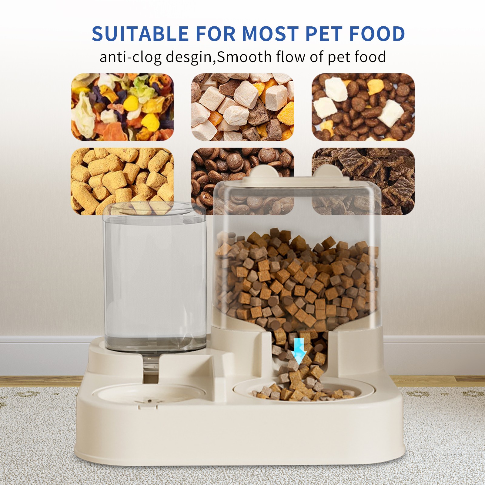 Pet Feeding and Water Feeder – 2-in-1 Automatic Replenishment Feeder