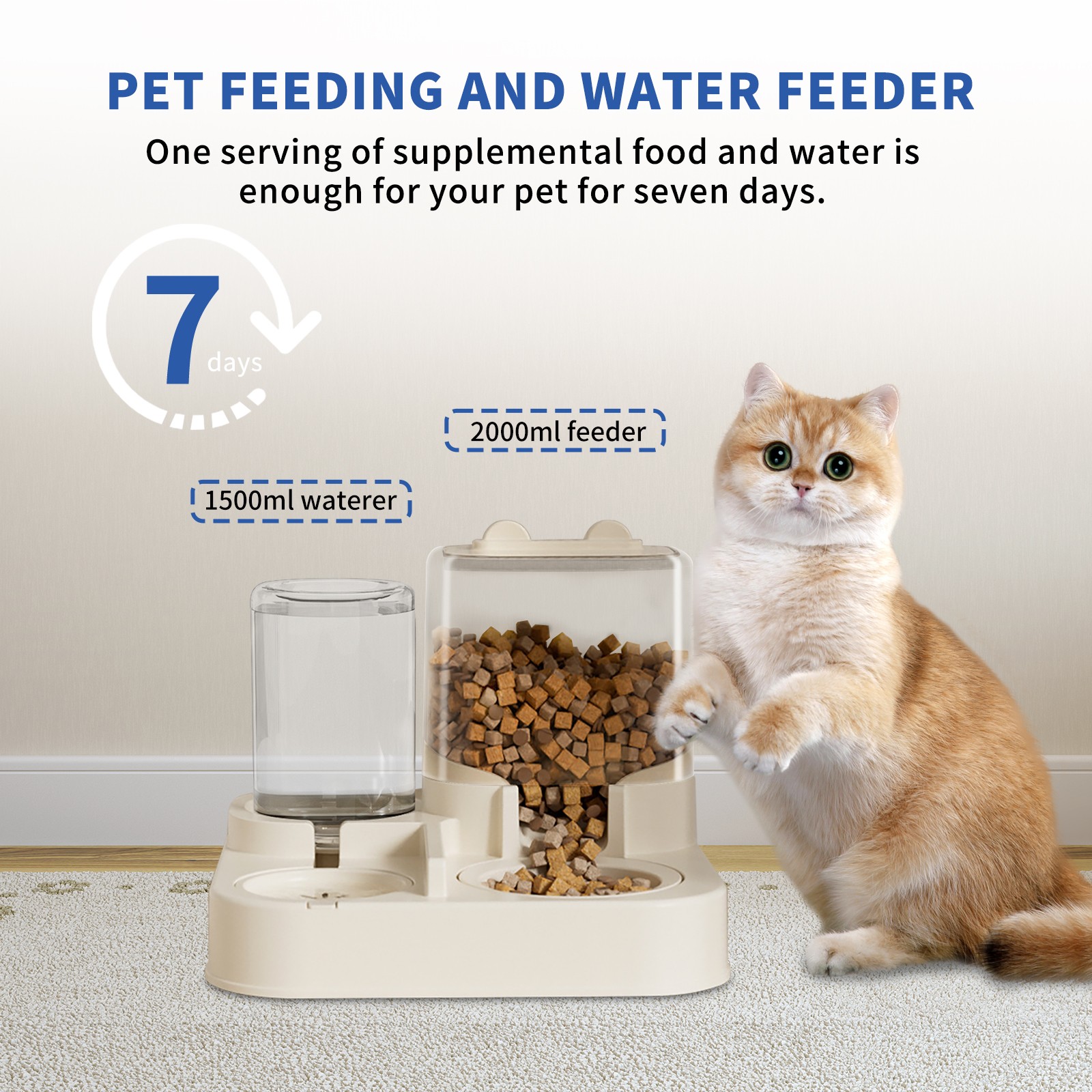 Pet Feeding and Water Feeder – 2-in-1 Automatic Replenishment Feeder