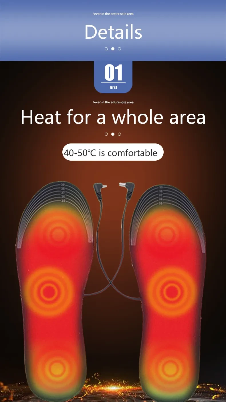 USB Heated Shoes Insoles Can Be Cut Winter Warm Heating Insoles Pad Feet For Boots Sneaker Shoes