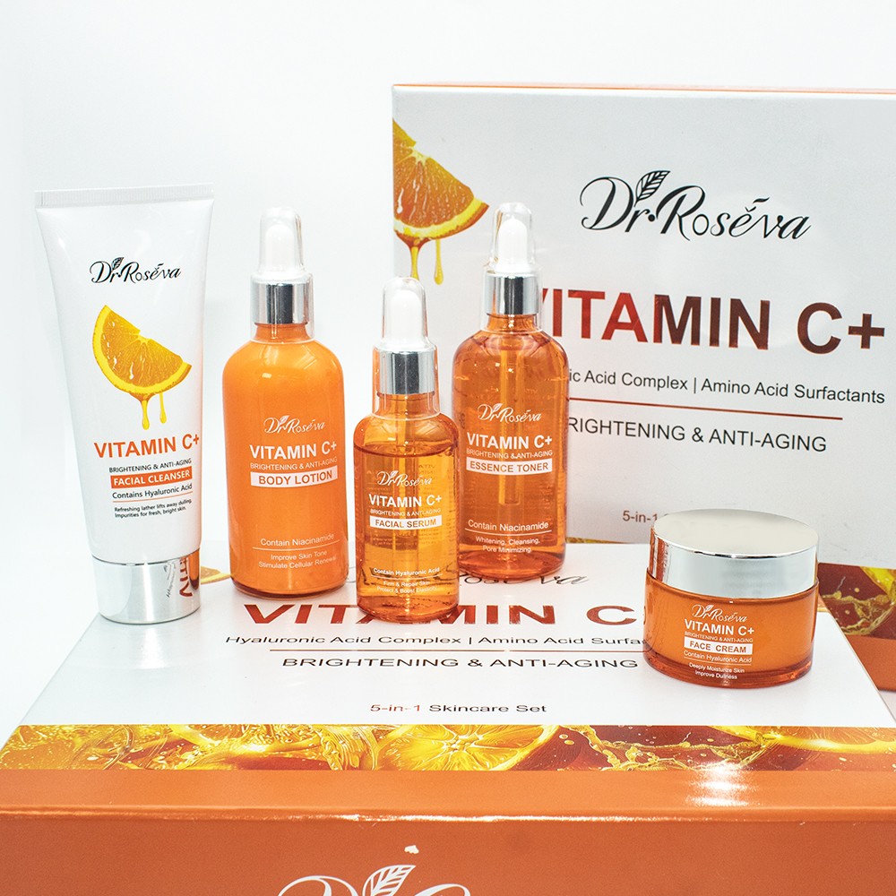 Dr. Roseva Vitamin C+ Skincare Set – Complete Brightening and Anti-Aging Routine