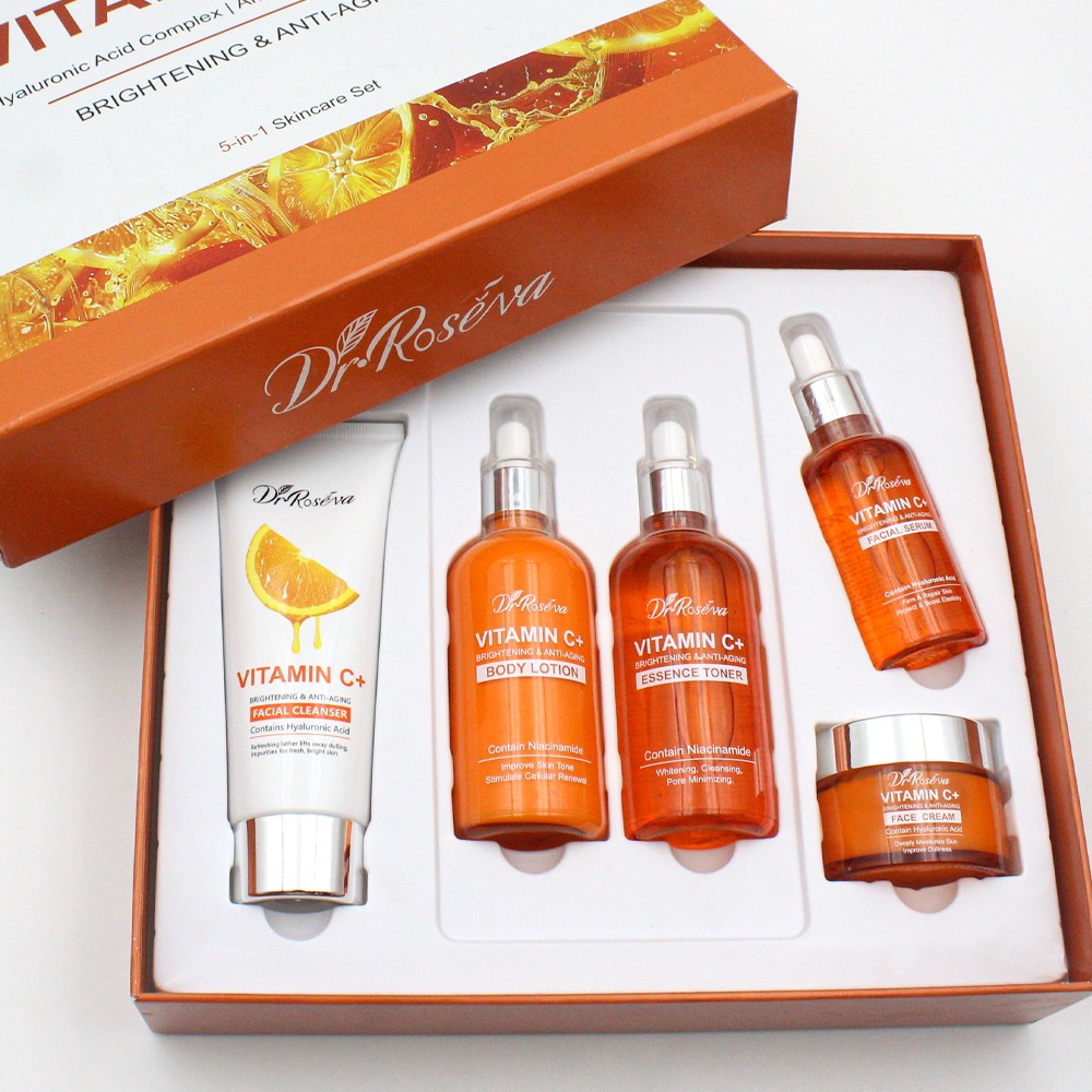 Dr. Roseva Vitamin C+ Skincare Set – Complete Brightening and Anti-Aging Routine