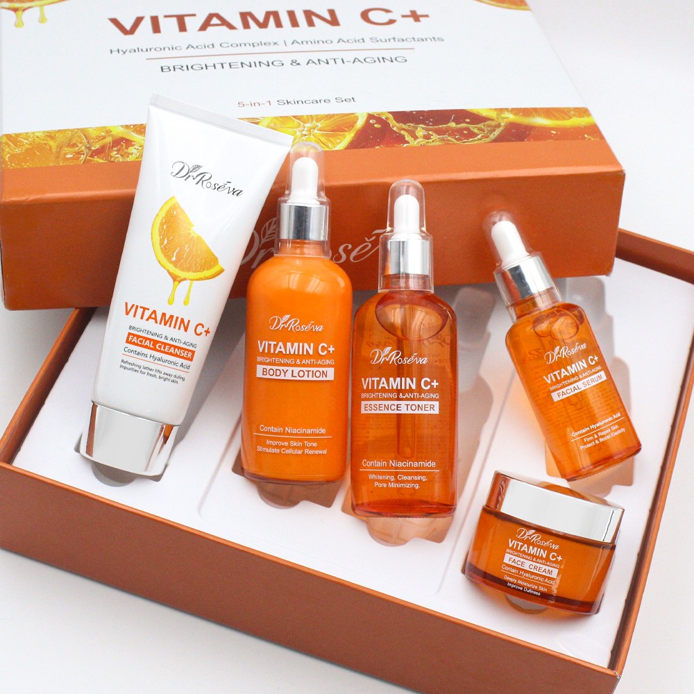 Dr. Roseva Vitamin C+ Skincare Set – Complete Brightening and Anti-Aging Routine