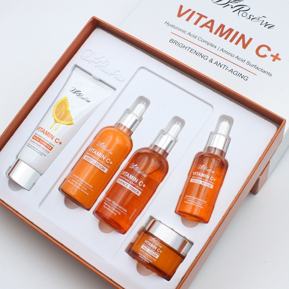 Dr. Roseva Vitamin C+ Skincare Set – Complete Brightening and Anti-Aging Routine