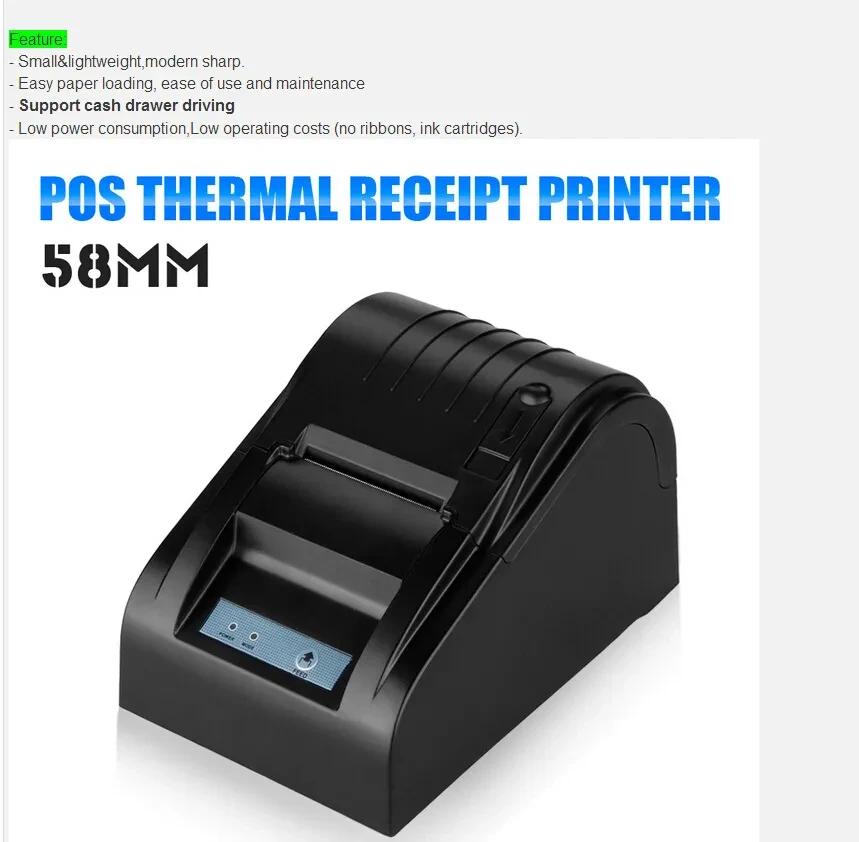 Thermal printer POS-5890T supermarket cash register printer usb small ticket printer