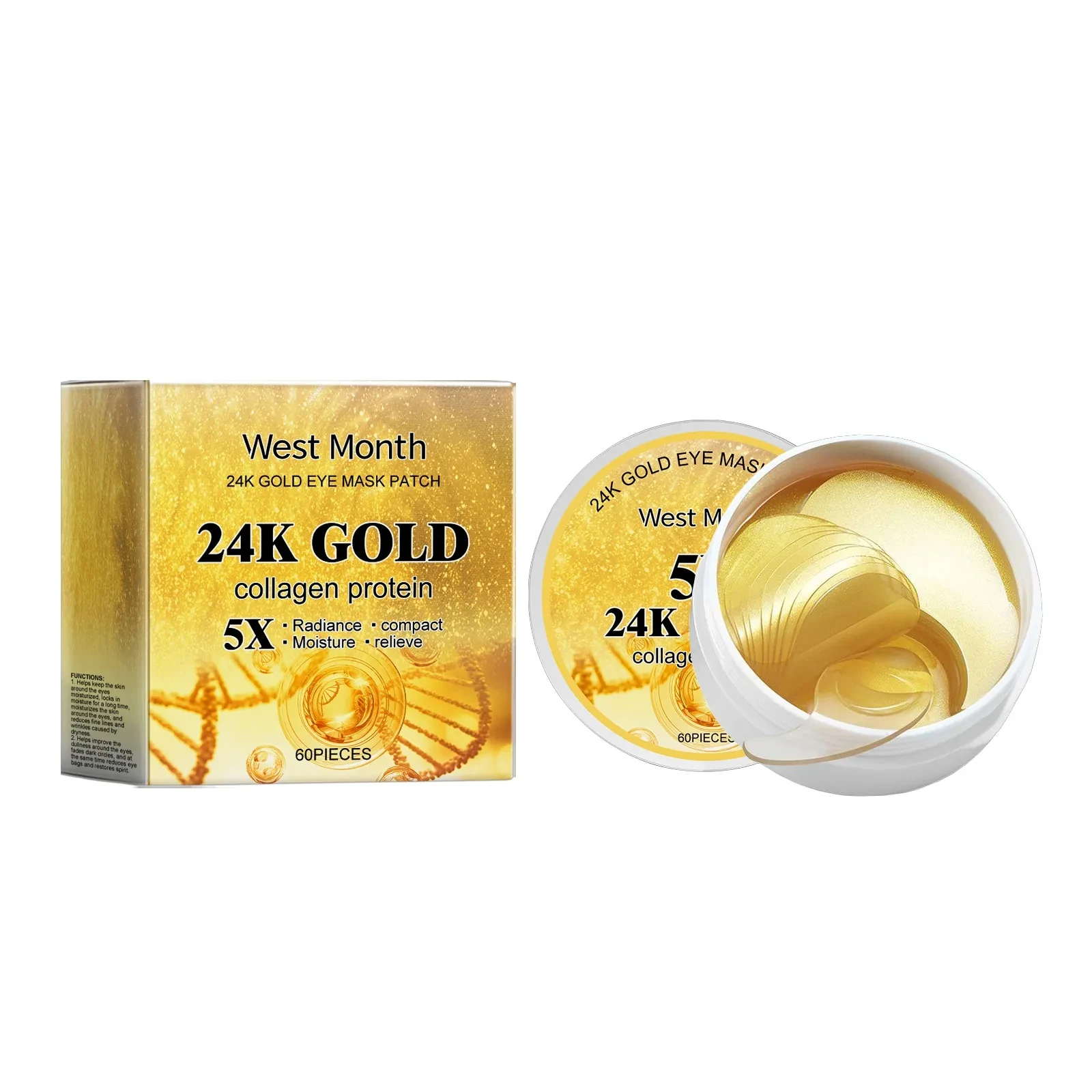 West Month 24K Gold Collagen Eye Mask Patches (60pcs)
