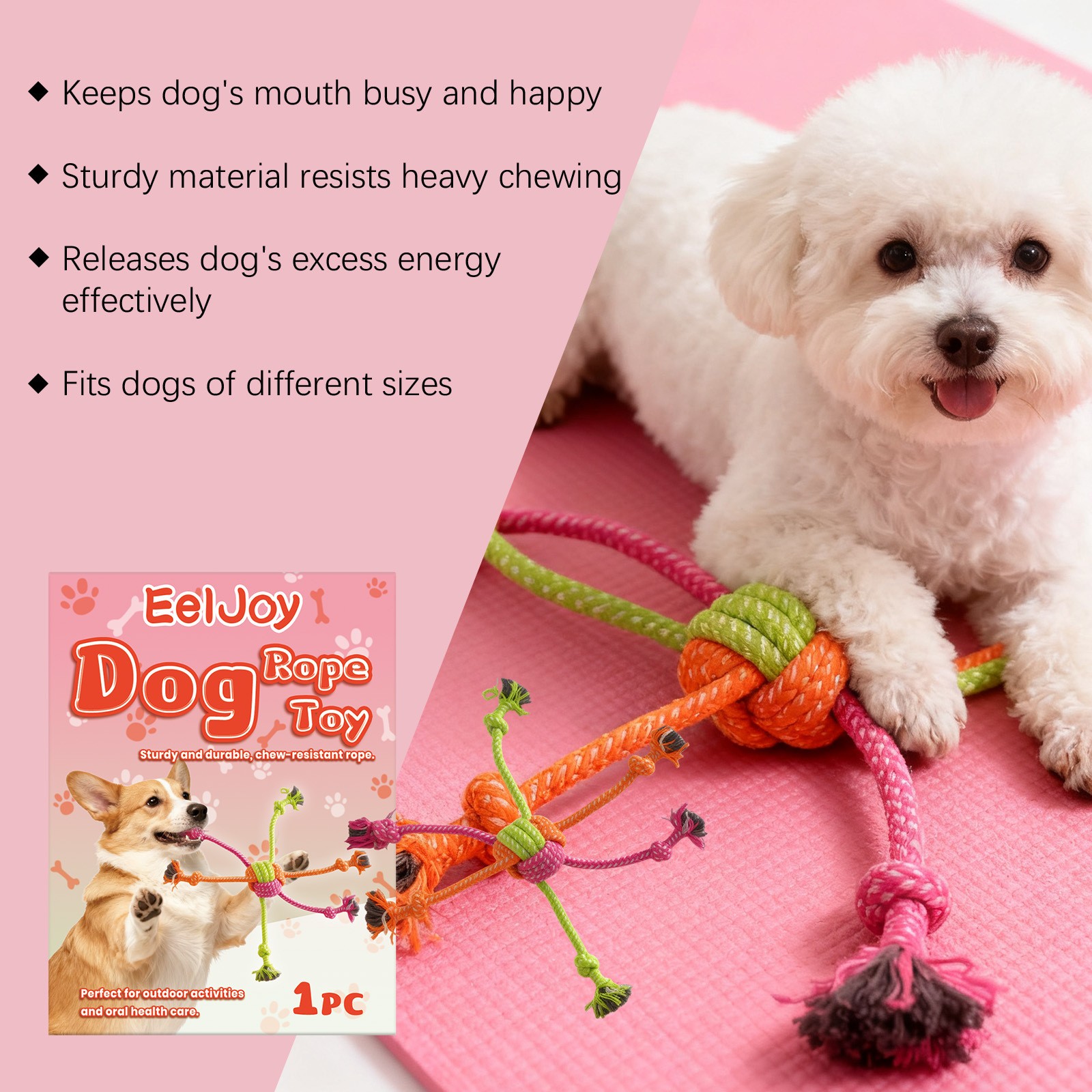 EelJoy Dog Rope Toy – Sturdy, Durable, and Chew-Resistant