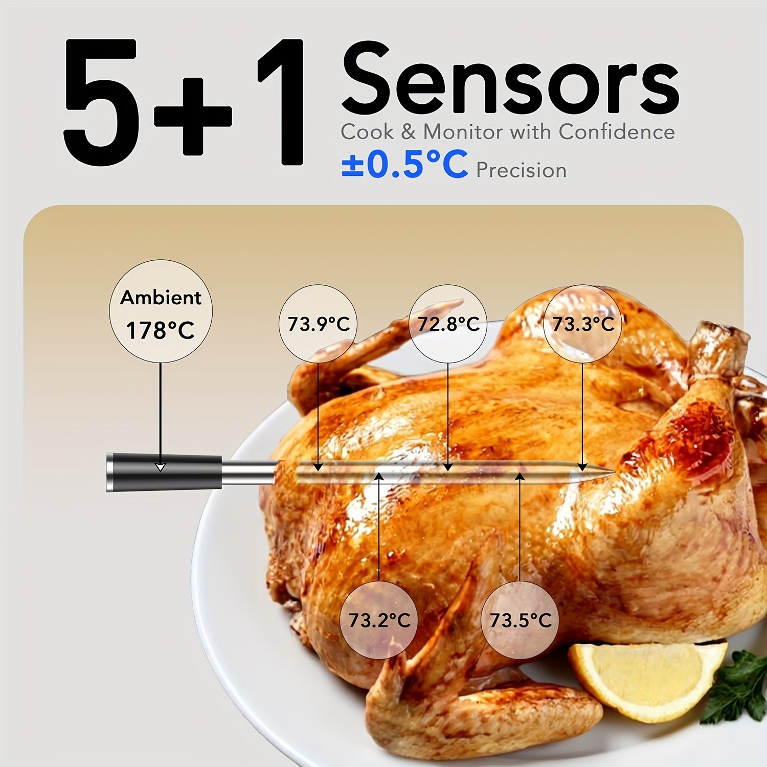 BFOUR WiFi Wireless Meat Thermometer