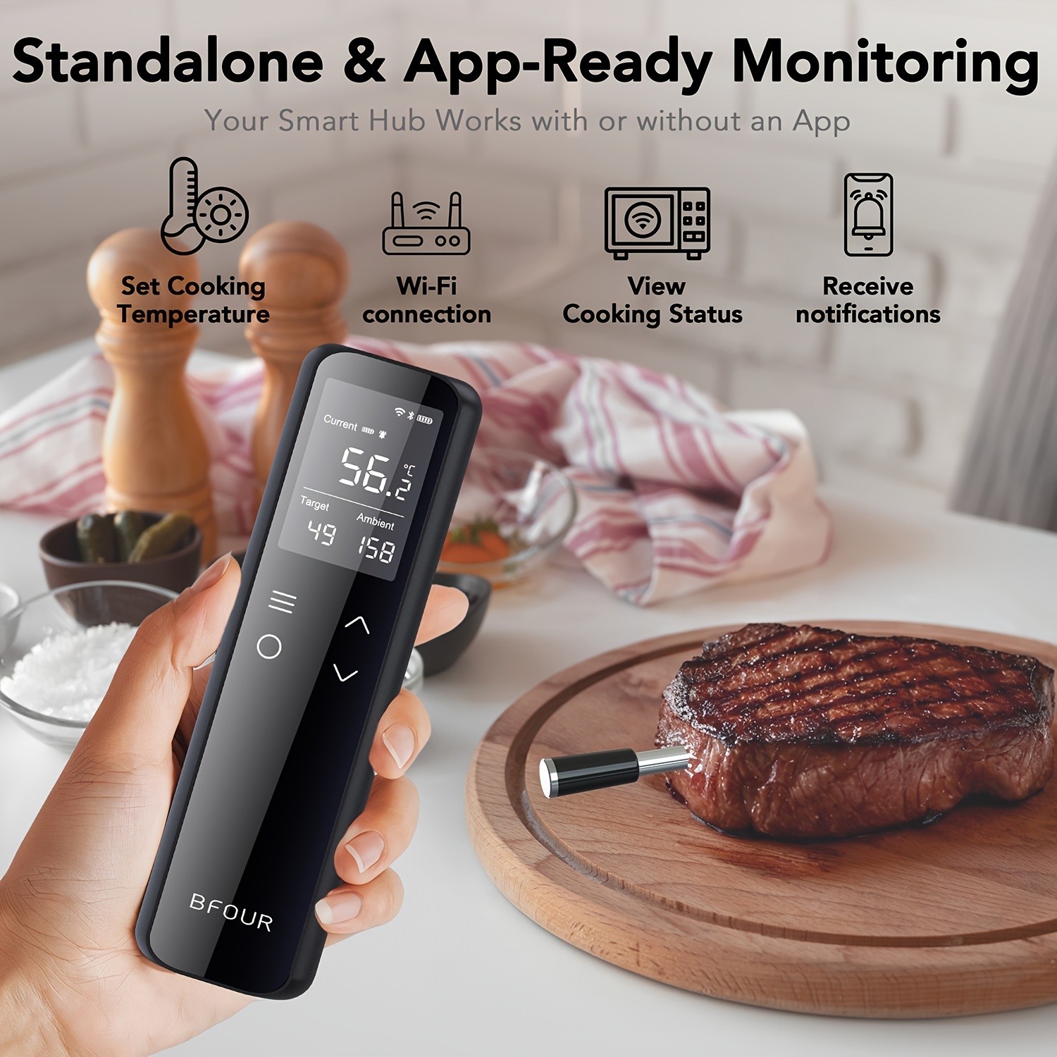 BFOUR WiFi Wireless Meat Thermometer