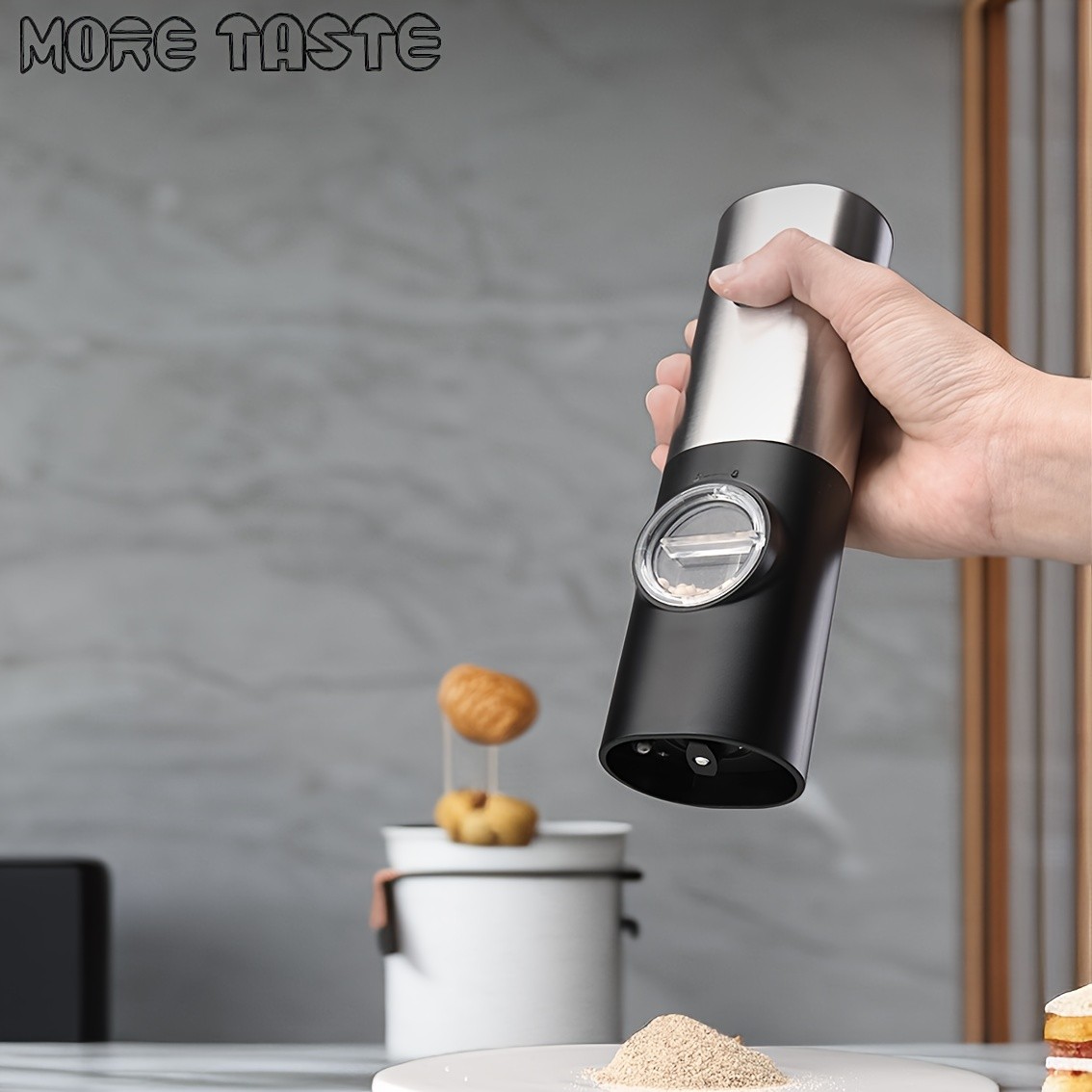 MORE TASTE Electric Salt and Pepper Grinder Set