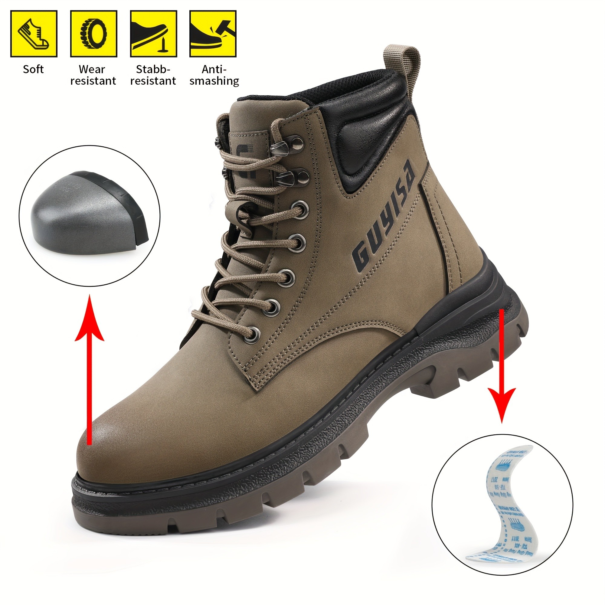 GUYISA High Top Safety Work Boots