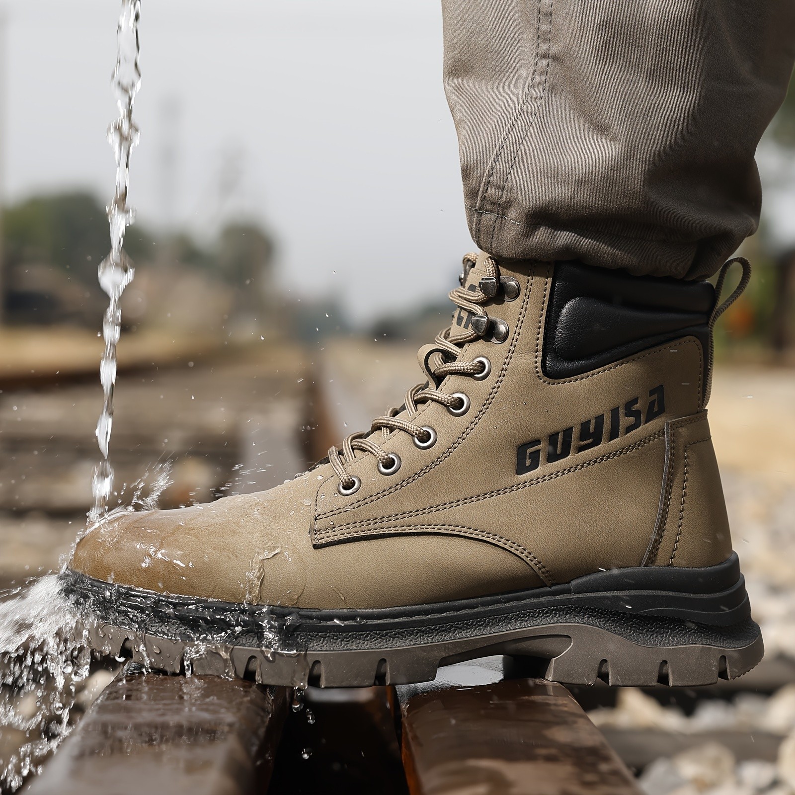 GUYISA High Top Safety Work Boots