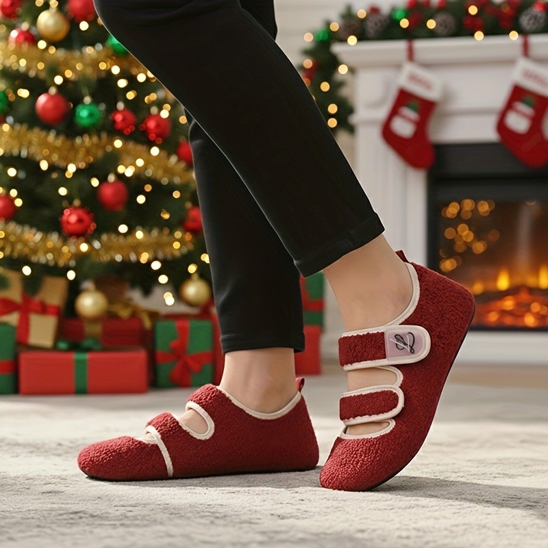 L-RUN Women's Plush Flat Shoes