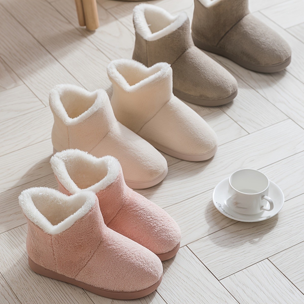 Jieliya Solid Color Minimalist Snow Boots