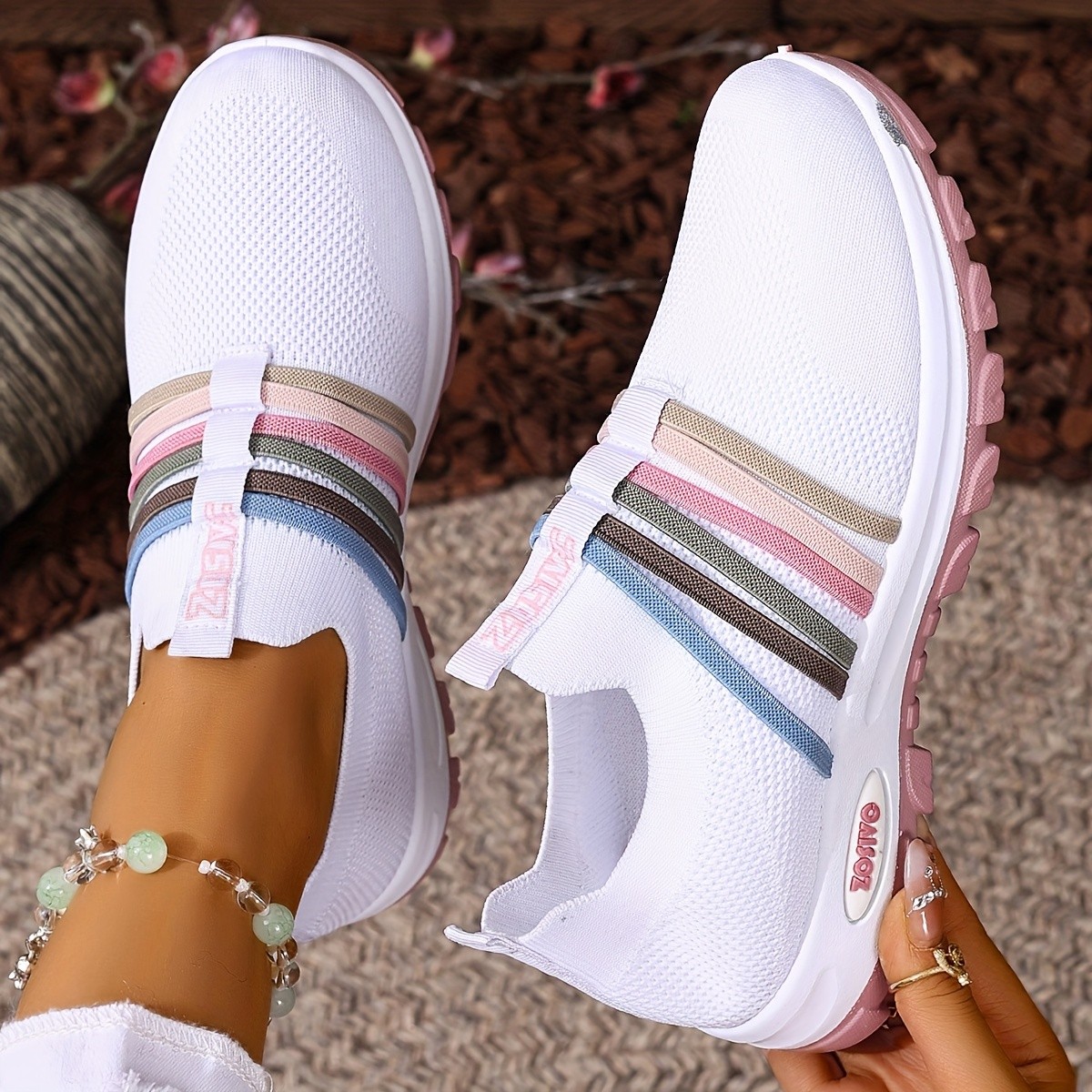 ZOSIVC Plus-Size Women's Stylish Colorful Sneakers