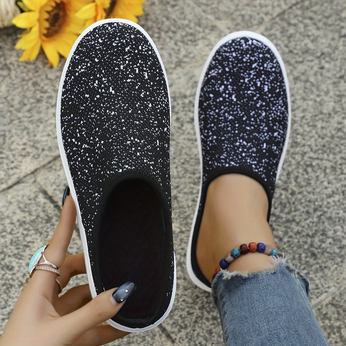 SEHM Women's Lightweight Comfortable Breathable Knit Slippers