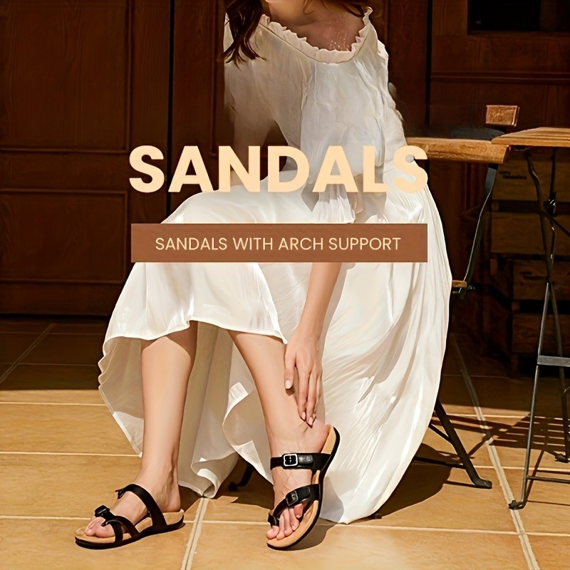 ATHLEFIT Women’s Wide Width Adjustable Comfort Flip Flops