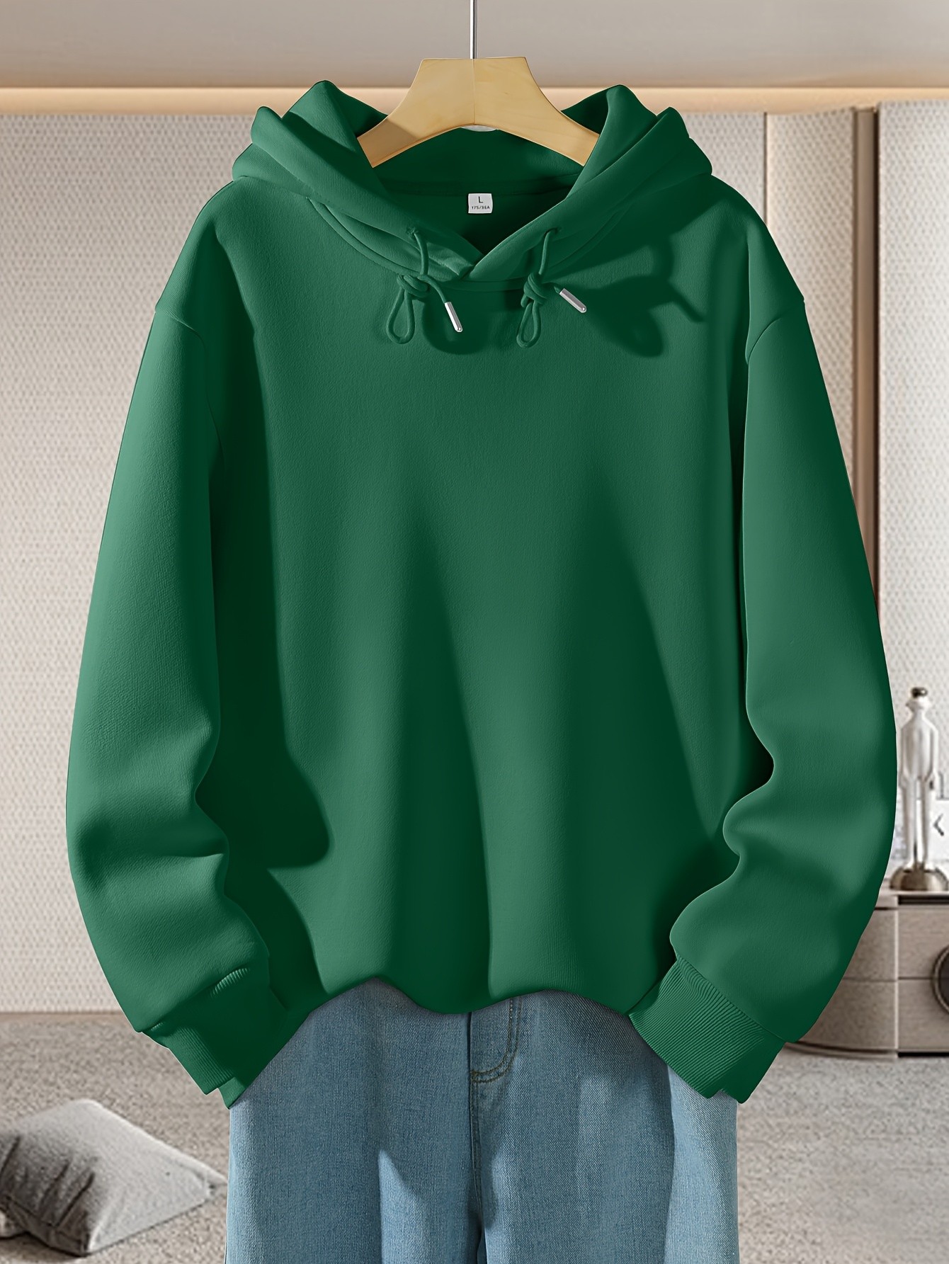 JEANSWEST Men’s Solid Color Hooded Sweatshirt