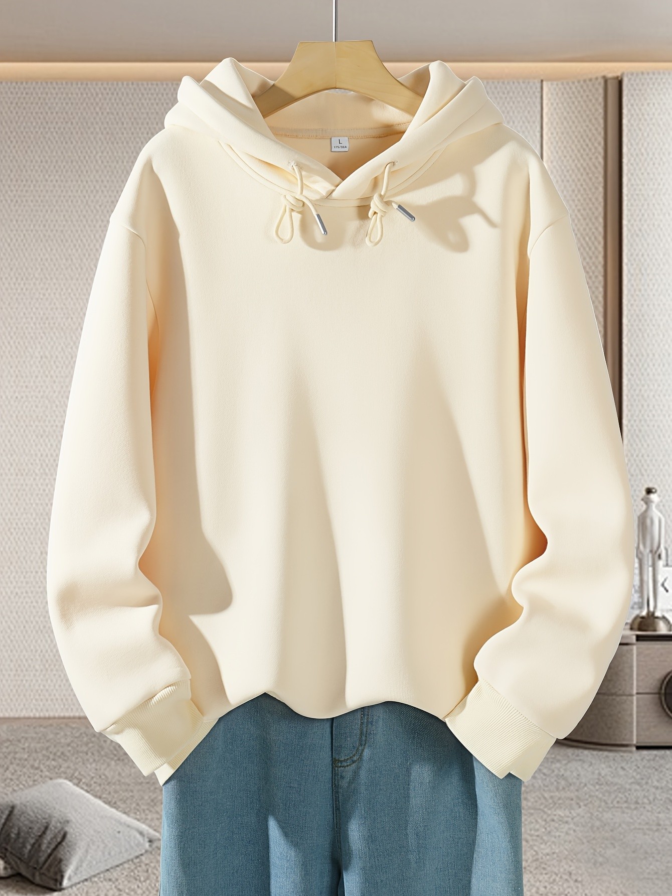 JEANSWEST Men’s Solid Color Hooded Sweatshirt