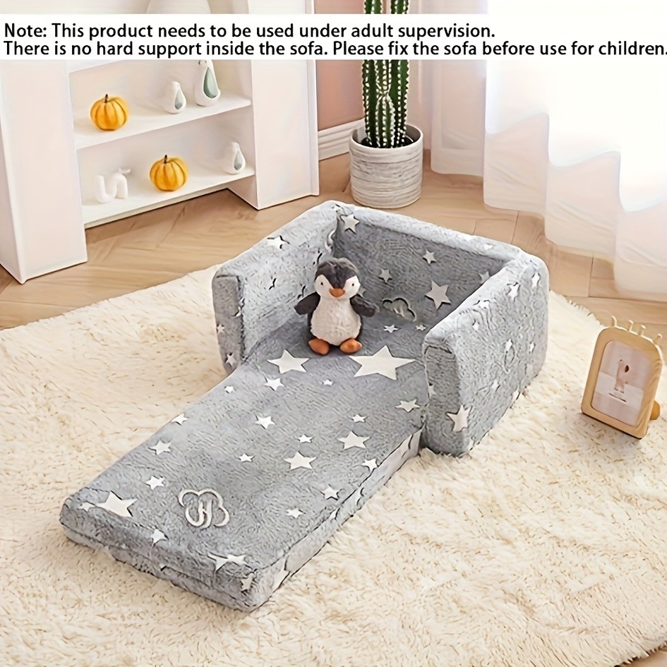 MIIYOUNG Modern Glow-In-The-Dark Foldable Sofa for Youngsters