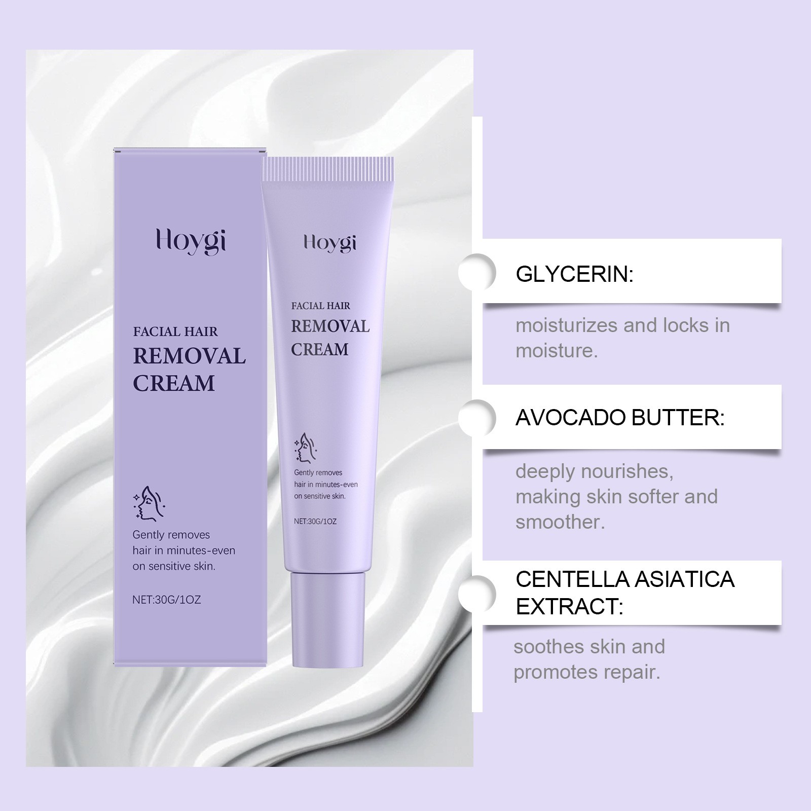 Hoygi Facial Hair Removal Cream – Gentle and Effective Hair Removal for Sensitive Skin