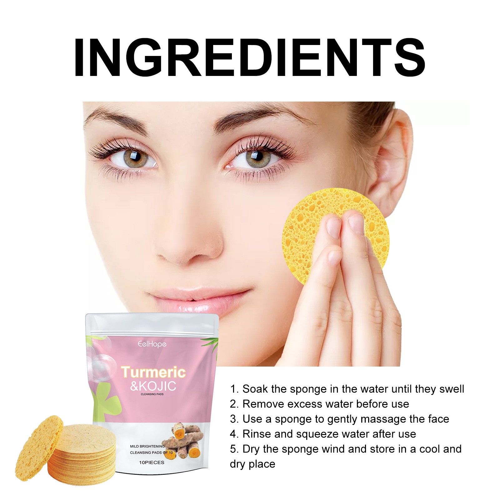 Ginger Kojic Acid Cleansing Pads – Glowing, Radiant Skin