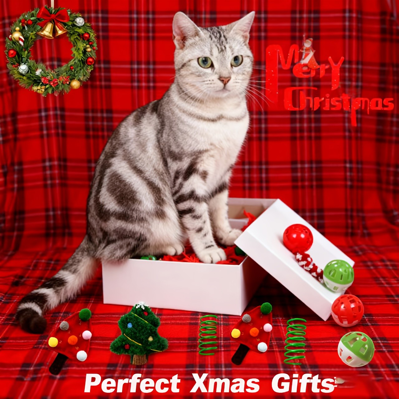 HOOLYUK Christmas Cat Toy Set