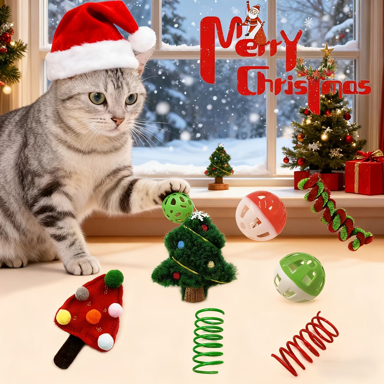 HOOLYUK Christmas Cat Toy Set