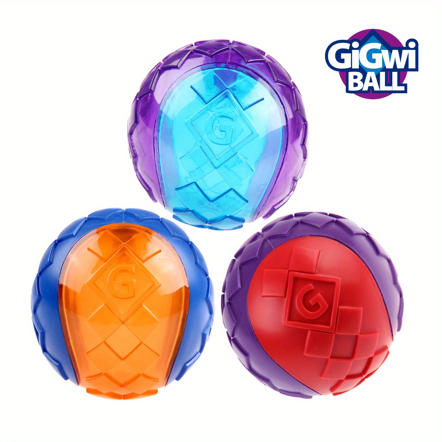 GiGwi 2pcs Indestructible Squeaky Dog Ball