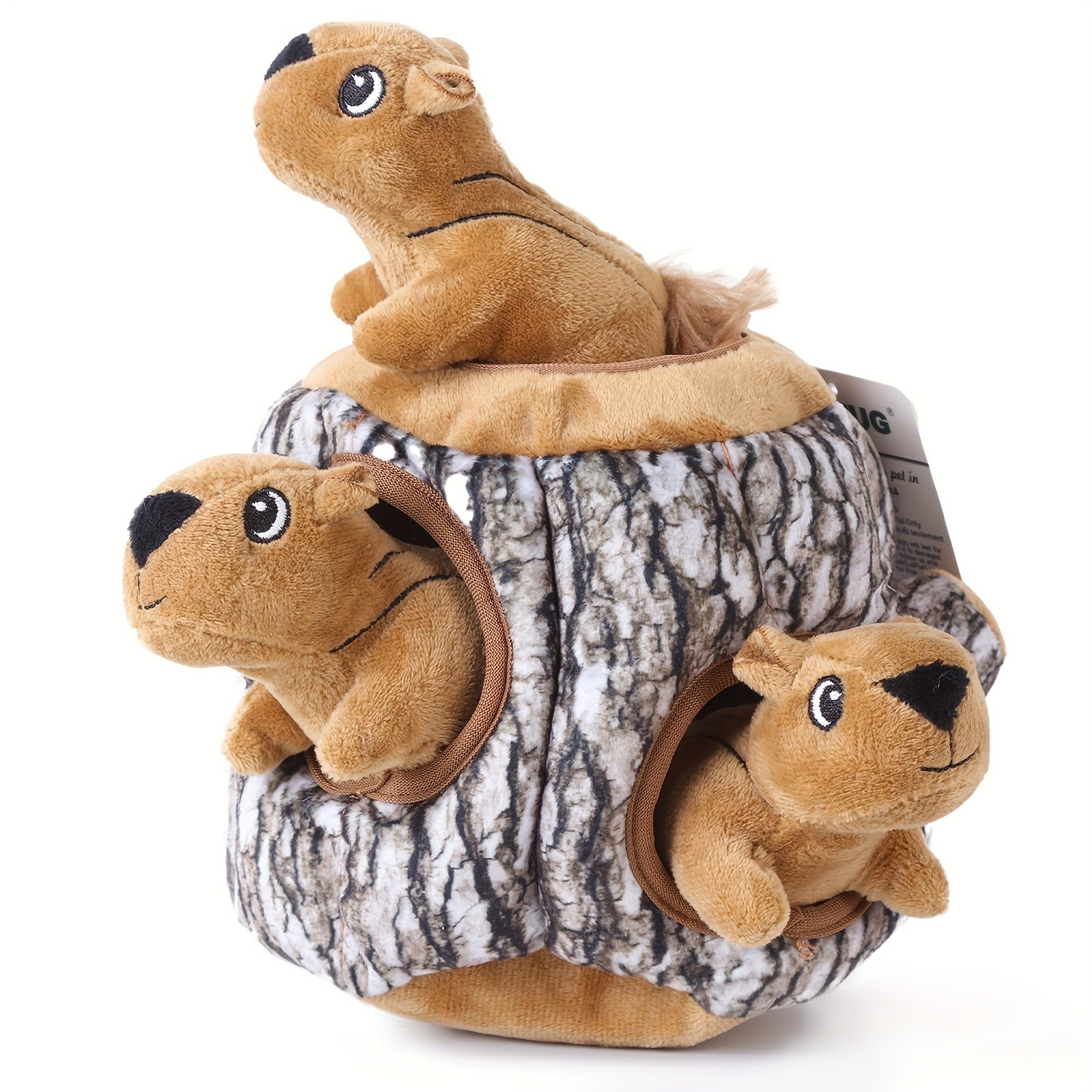 Laifug Hide and Seek Squirrel Plush Dog Toy