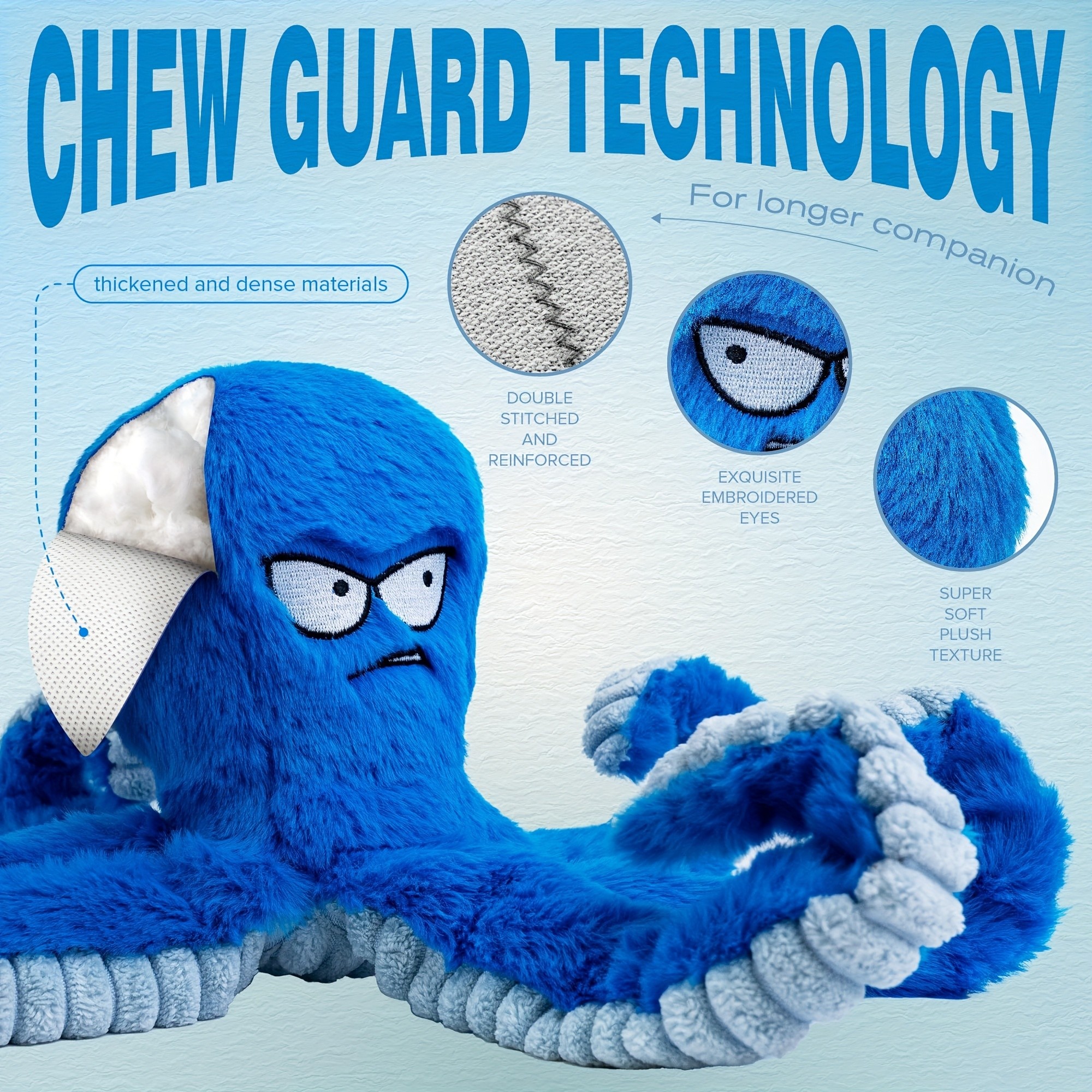 VITSCAN Ultra-Durable Chew-Proof Octopus Dog Toy