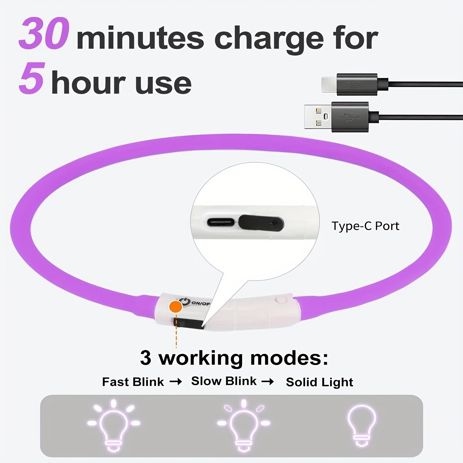 JOYTALE LED Glowing Pet Collar