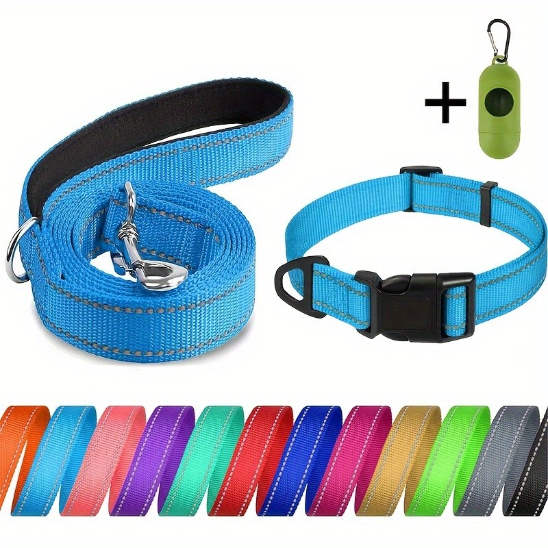 JOYTALE Dog Leash Durable Nylon Pet Rope Collar Set