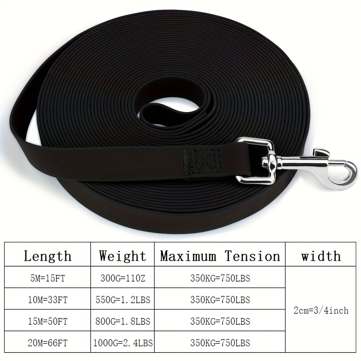 TAGLORY Waterproof PVC Dog Training Leash