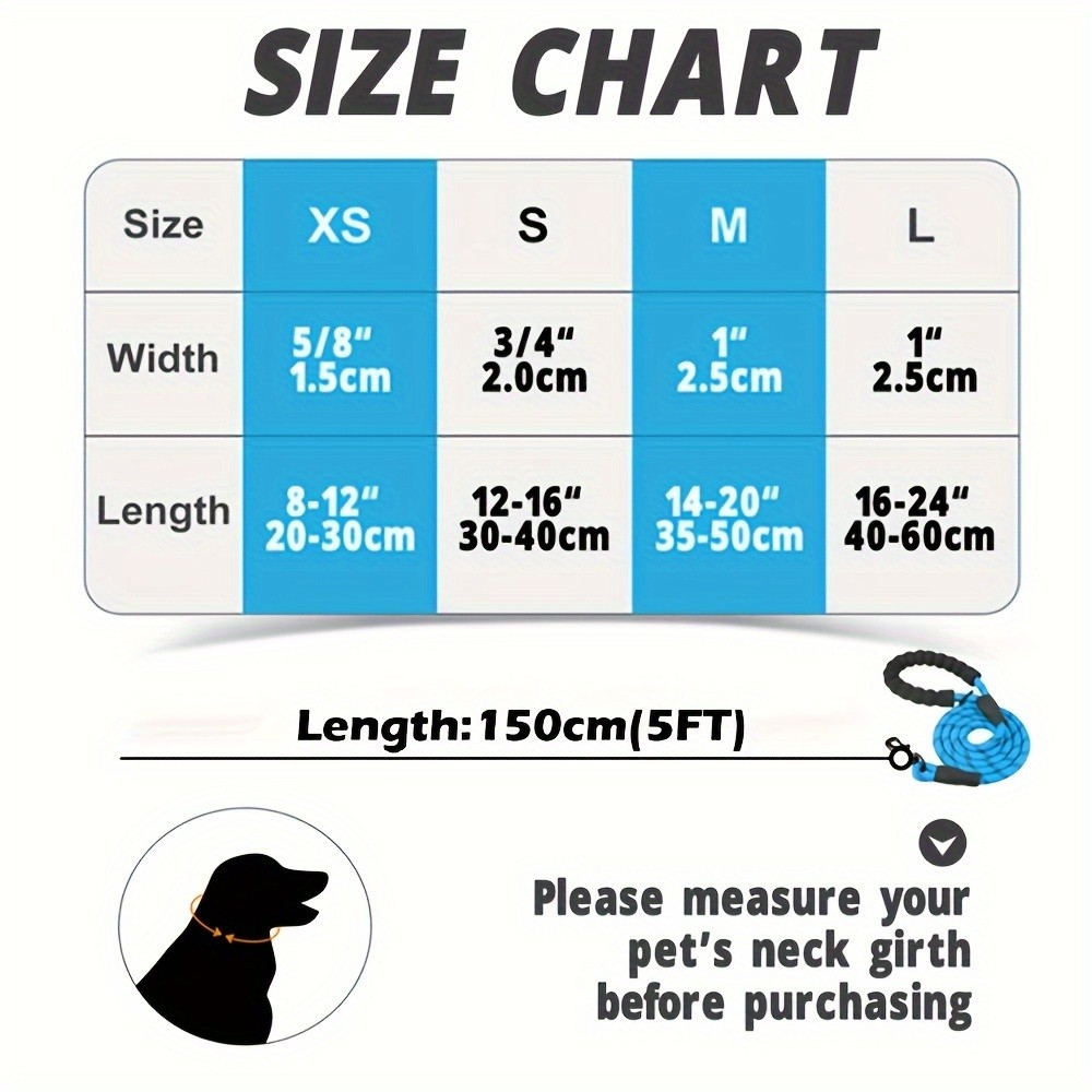 TAGLORY Reflective Safety Leash and Adjustable Comfort Collar Set