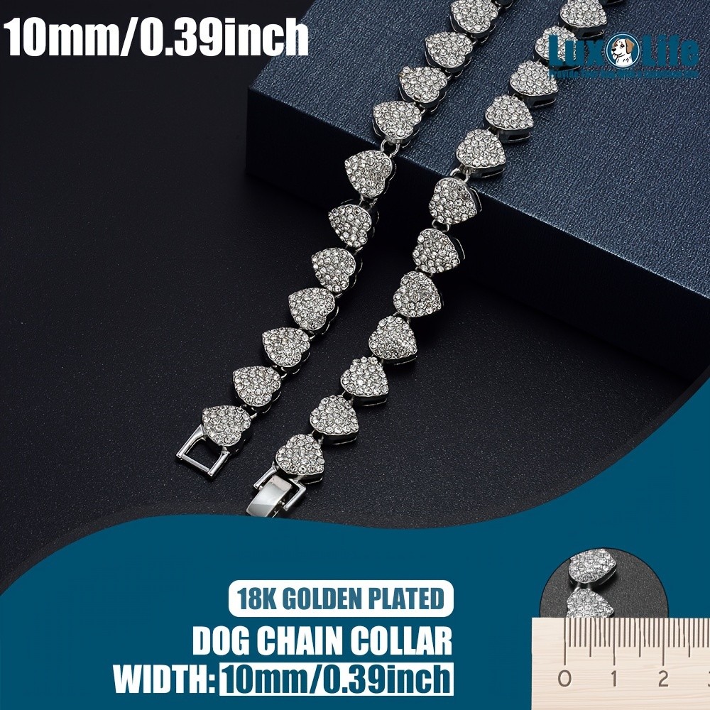 LUXLIFE Silvery Dog Chain Collar