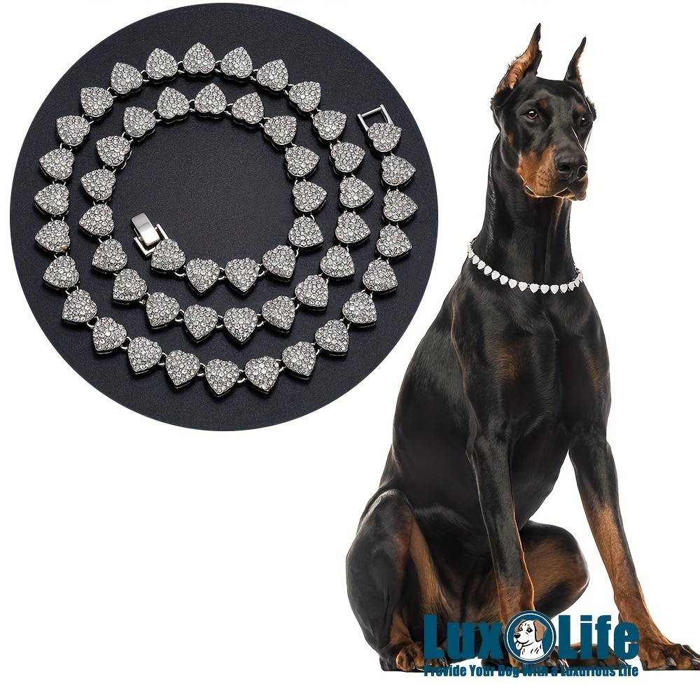 LUXLIFE Silvery Dog Chain Collar