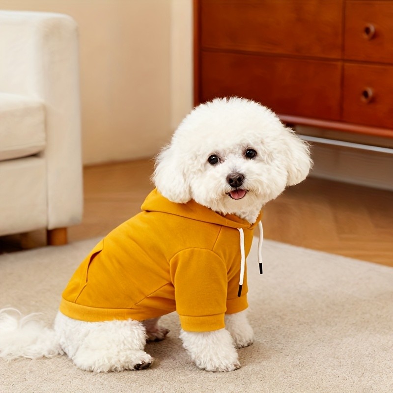 YIERYING Small Dog Ginger Yellow Hoodie with Drawstring