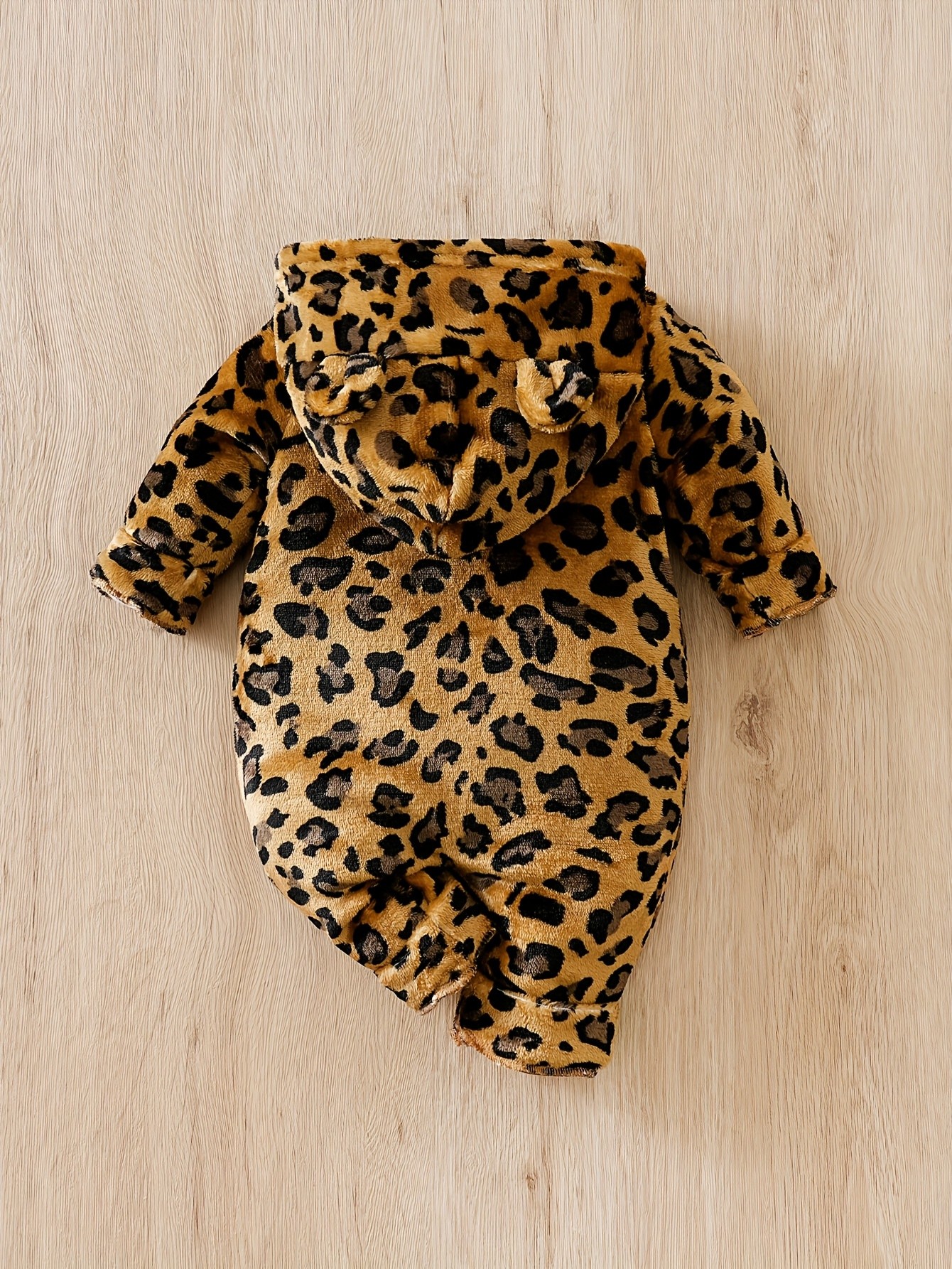 YIERYING Boys' Leopard Print Hooded Zipper Romper