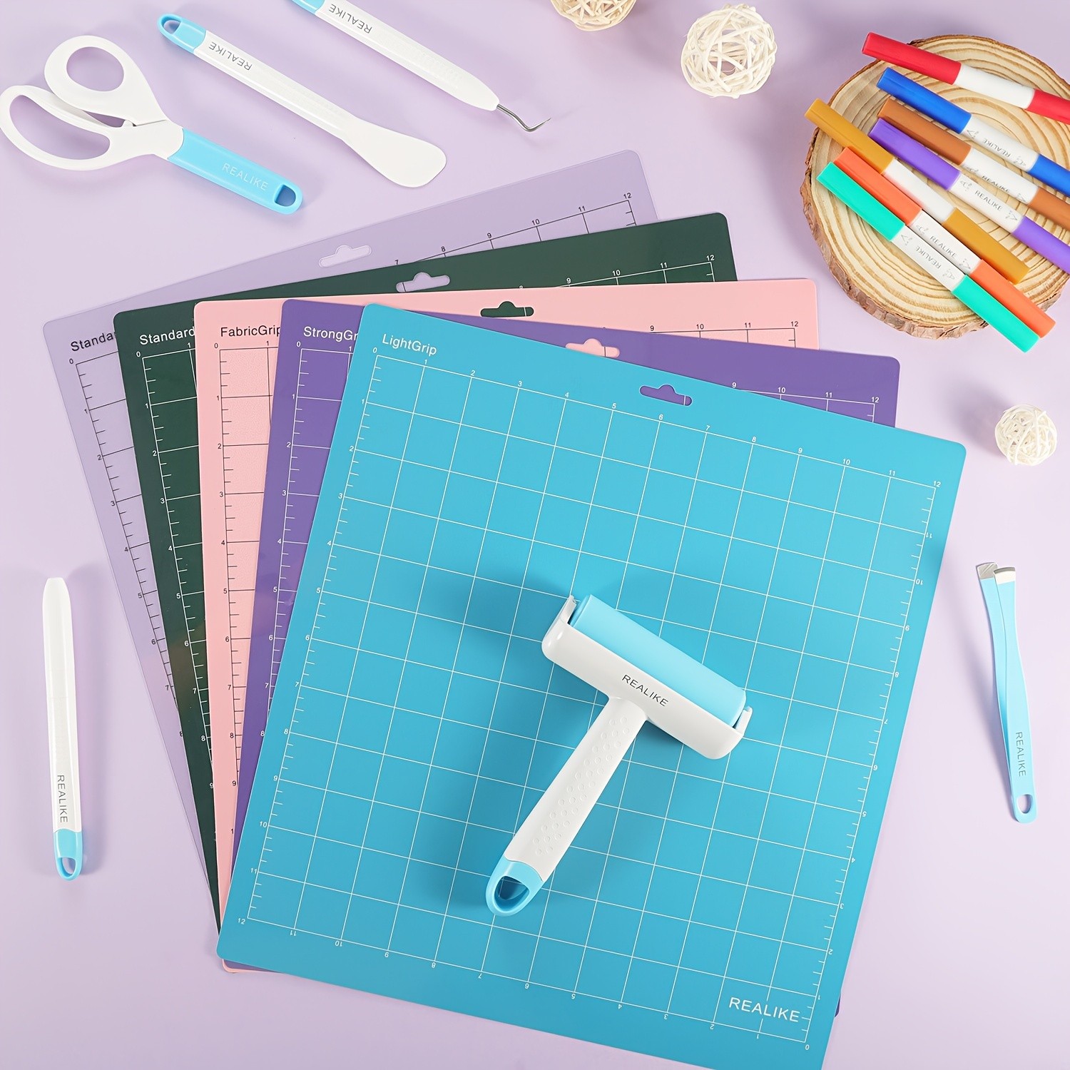 REALIKE Brayer Roller & Mat Tweezers Remover Set